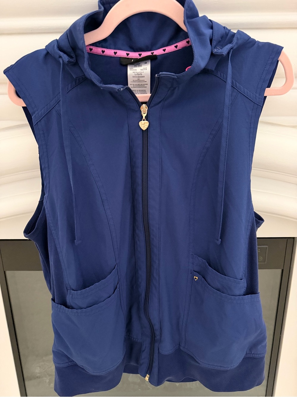 HeartSoul Break on Through Navy Zip Front Vest-Women’s L